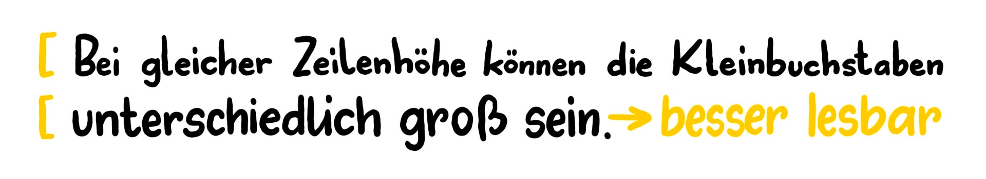 Enlarge lowercase letters